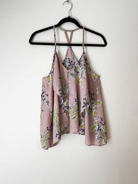 Collective Concepts Blush Pink Floral Ruffle Cami